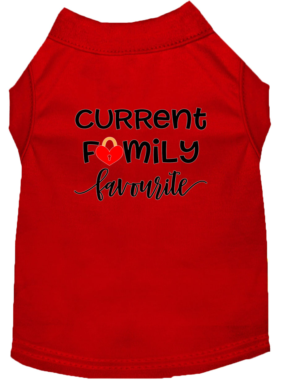 Family Favorite Screen Print Dog Shirt Red XS
